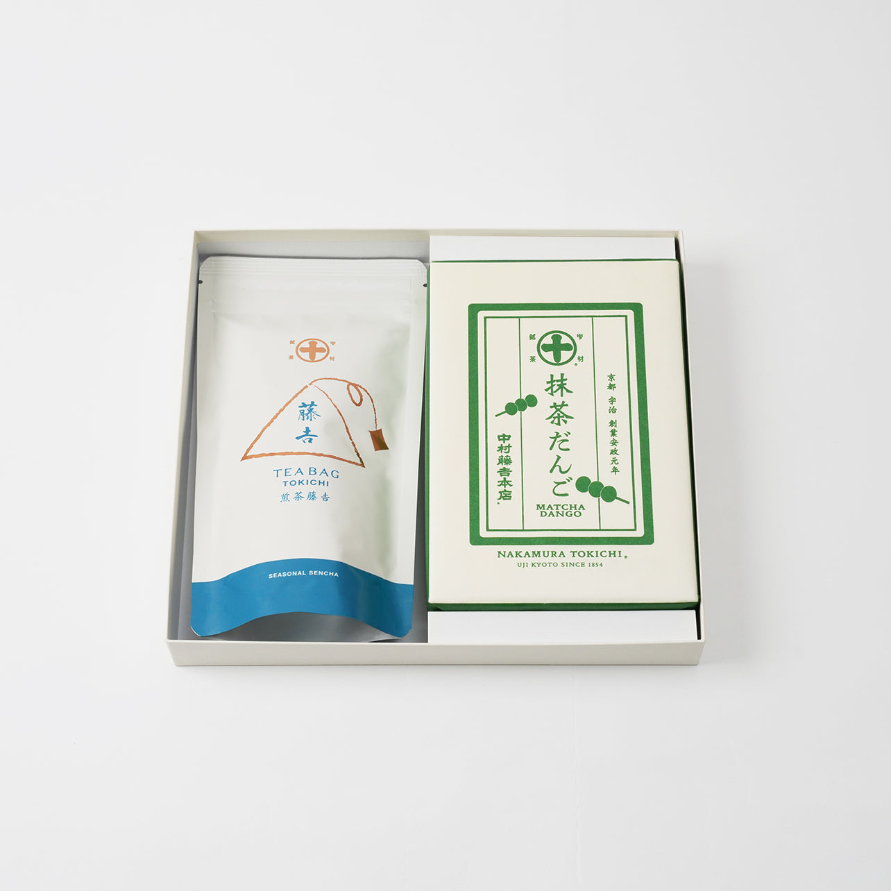 Assortment of Matcha dumplings and [Sencha] Fujiyoshi tea bags