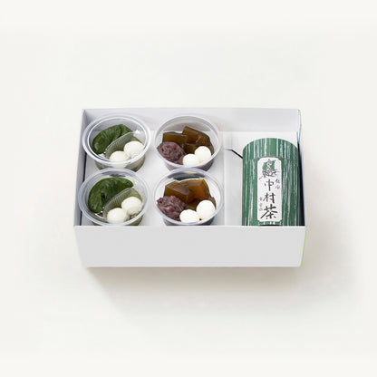 中村藤吉本店オリジナルの中村茶80g缶,生茶ゼリイ［中村茶］,生茶ゼリイ［ほうじ茶］の詰合せ